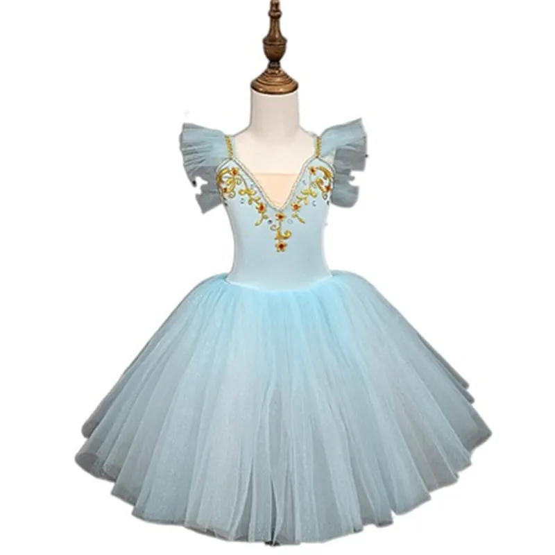 

Girls New Ballet Skirt Sequins Professional Ballet Tutu Long Dress Performance Dance Costumes Ballerine Femme Ballet Wear
