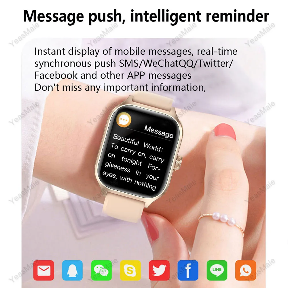 New Smart Watch Answer Call Message Preview DIY Dials Health Monitoring HD Smartwatch Waterproof Smarthwhatch For Men Women 2024