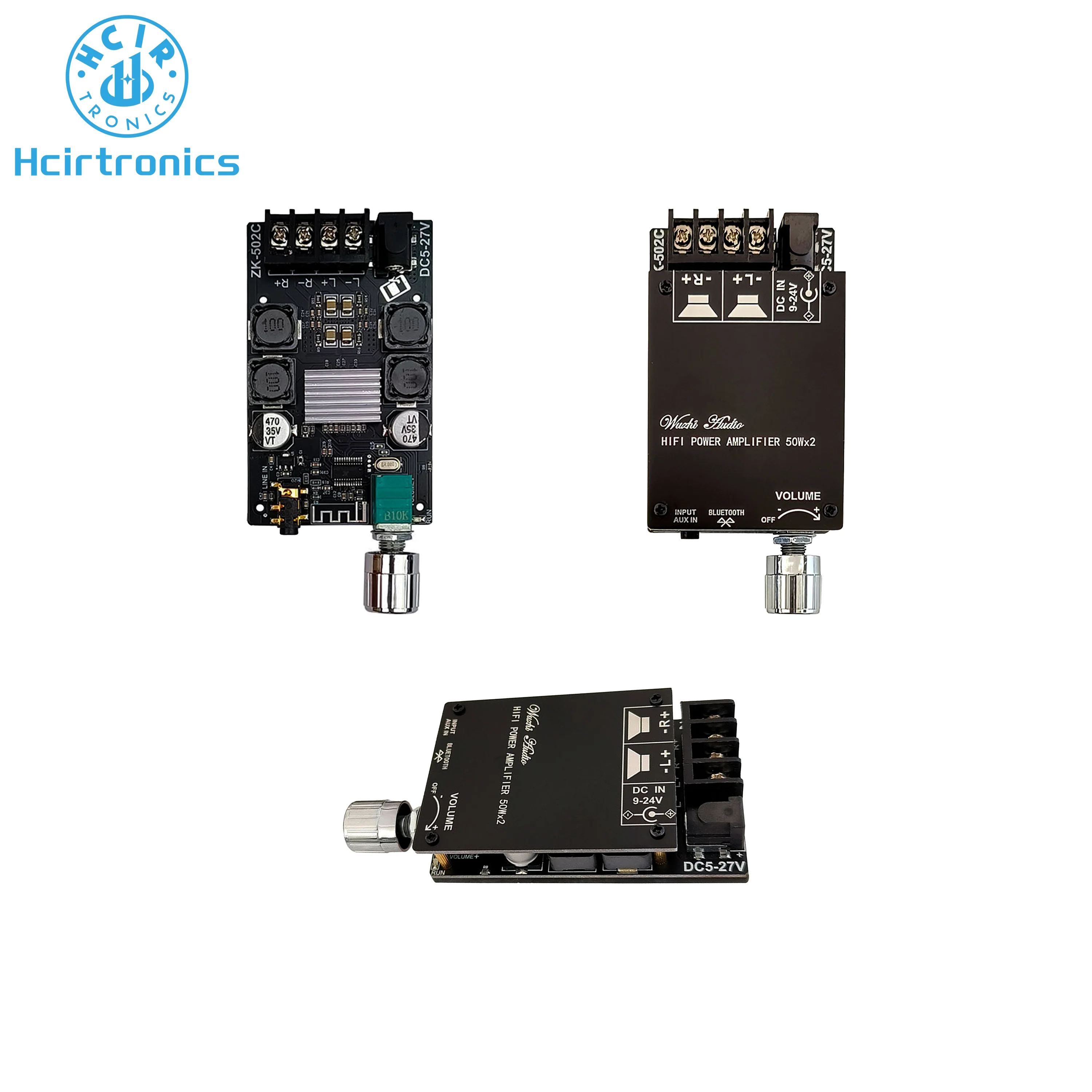 ZK-502C HIFI Wireless Bluetooth 5.0 TPA3116 Digital Power Audio Amplifier board TPA3116D2 50WX2 Stereo AMP Amplificador