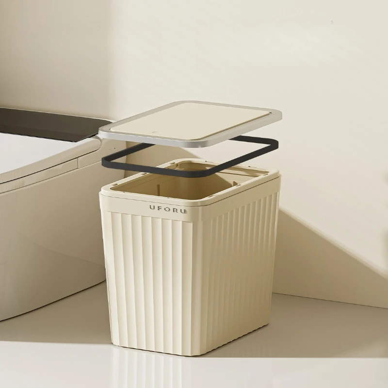 

High-end Household Waste Bins Waterproof Gap with A Pressure Ring Toilets Waste Bins Large Capacity Suitable Home Spazzatura JTW