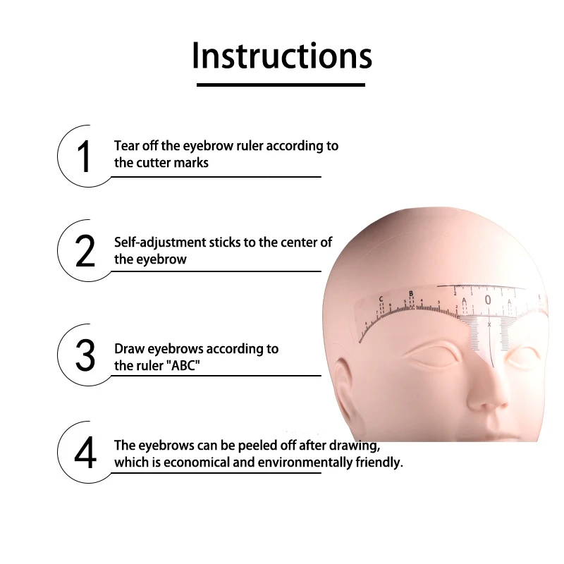 Autocollants de mesure de tatouage pour les yeux, maquillage en continu, règle précise, microblading, outil saillant, 20 pièces