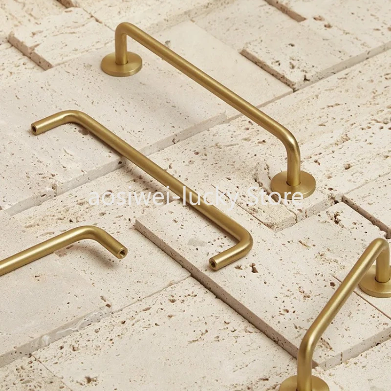 

Light Luxury Simple Brass Long Furniture Handles Wardrobe Kitchen Drawer Pulls Nordic Copper Cupboard Cabinet Handles Hardware