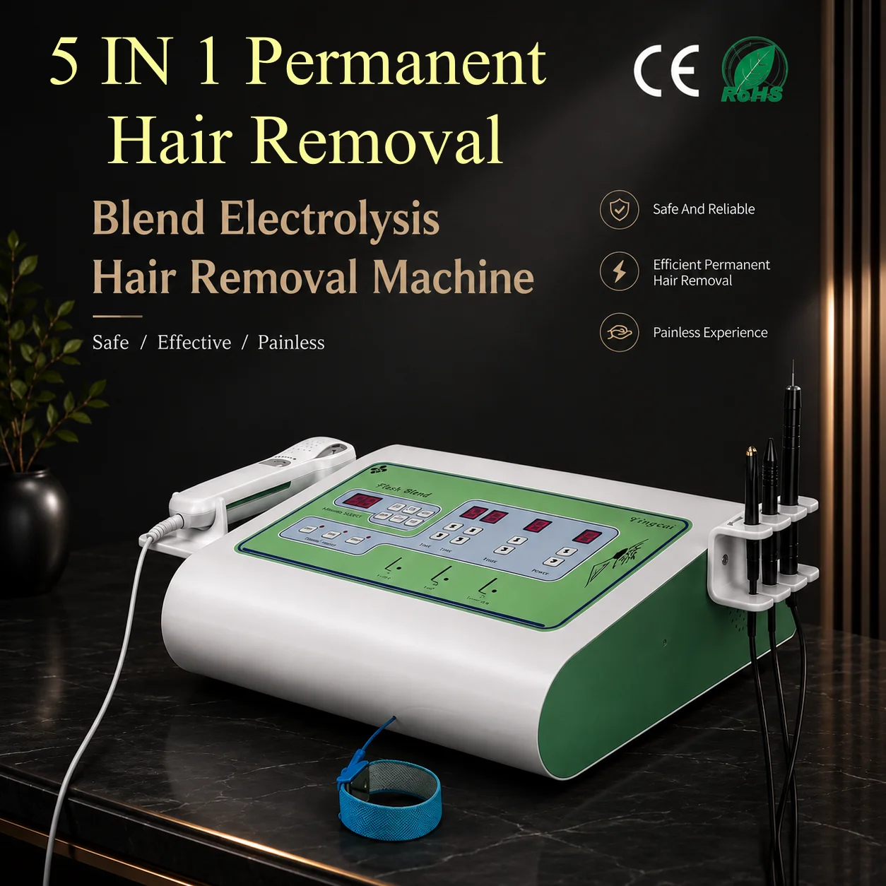 5 in 1 Permanent Hair Removal Machine Freckles/Moles/ Pigment Removal Electrolysis Permanent Hair Removal Machine for Salon