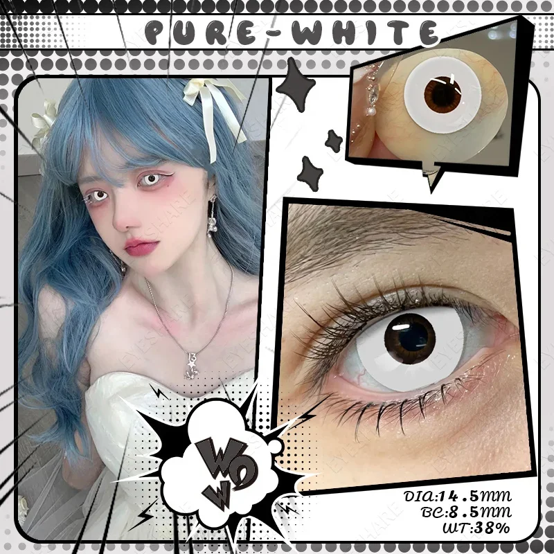 EYESHARE Cosplay Farbige Kontaktlinsen für Augen, jährliche Verwendung, Make-up, verrückte Halloween-Schönheit, rote Kontaktlinsen, Augenkosmetik – Detail 17