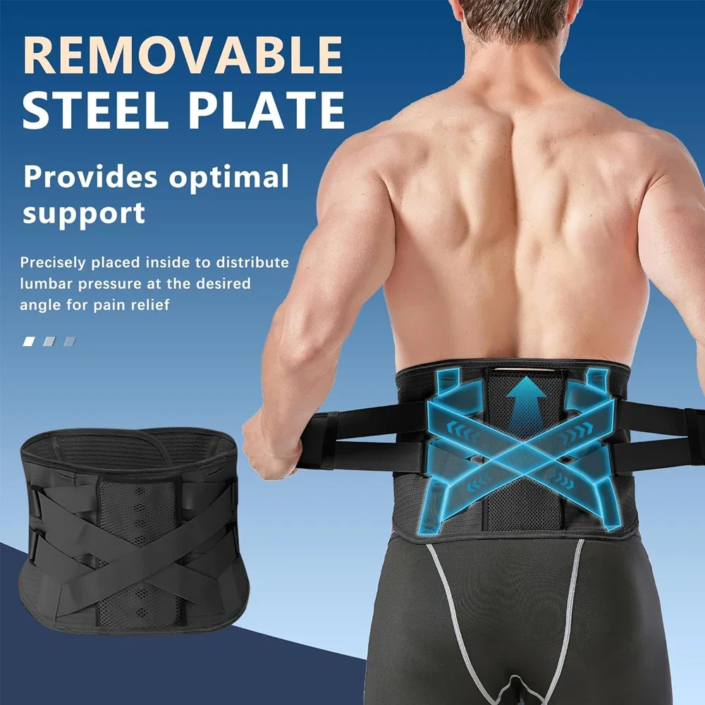 

Lower Back Brace for Pain Relief - Lumbar Support Belt for Herniated Disc & Sciatica - Breathable Waist Belt Men & Women (1PC)