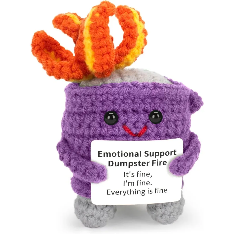 Appreciation Gifts for Her Emotional Dumpster Crochet Fire Knitting Dumpster Doll Funny Cheer Up Gag Gifts for Friends Birthday