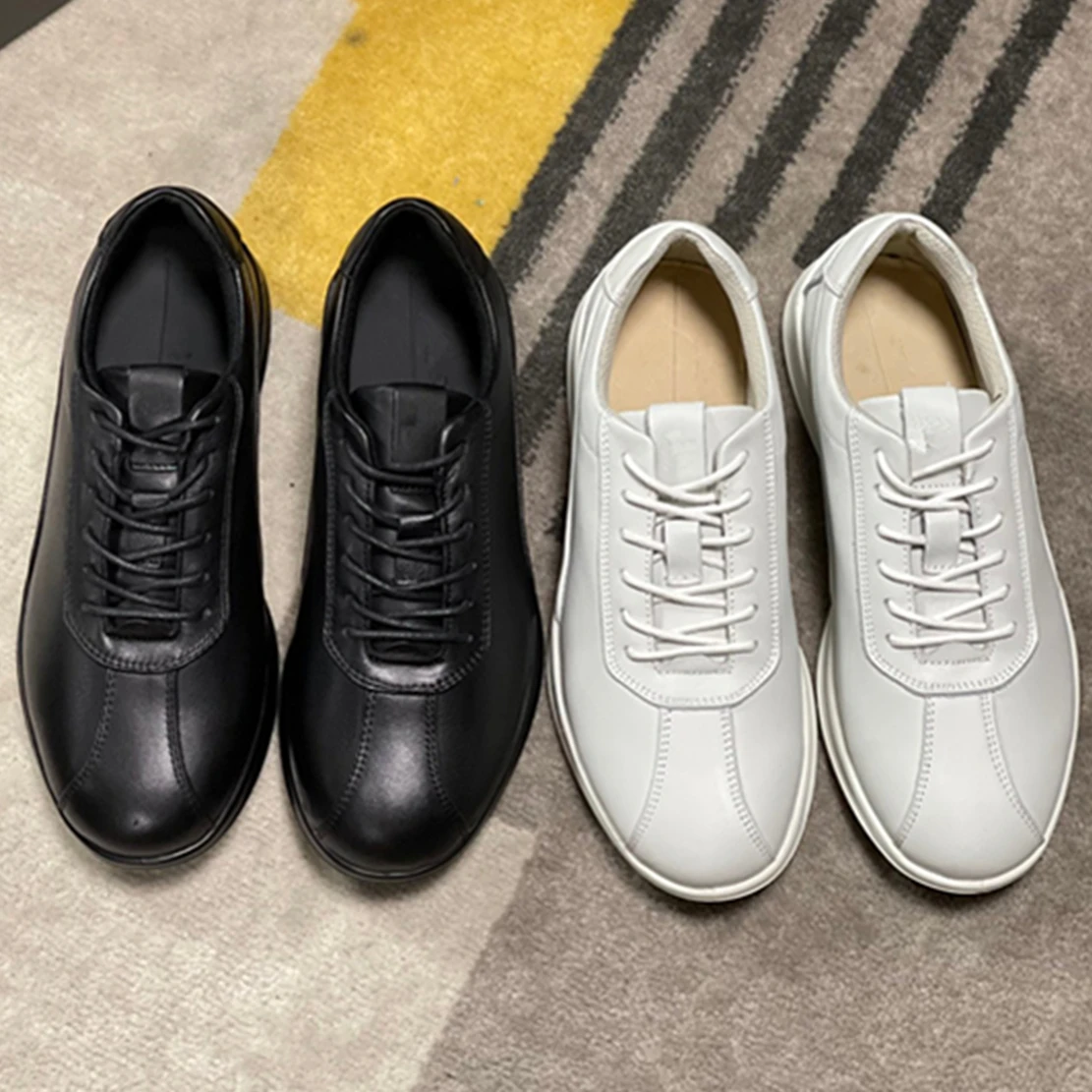 

Jenny&Dave British Comfortable Breathable White Sneakers Office Ladies Fashion Genuine Leather Casual Vulcanized Shoes