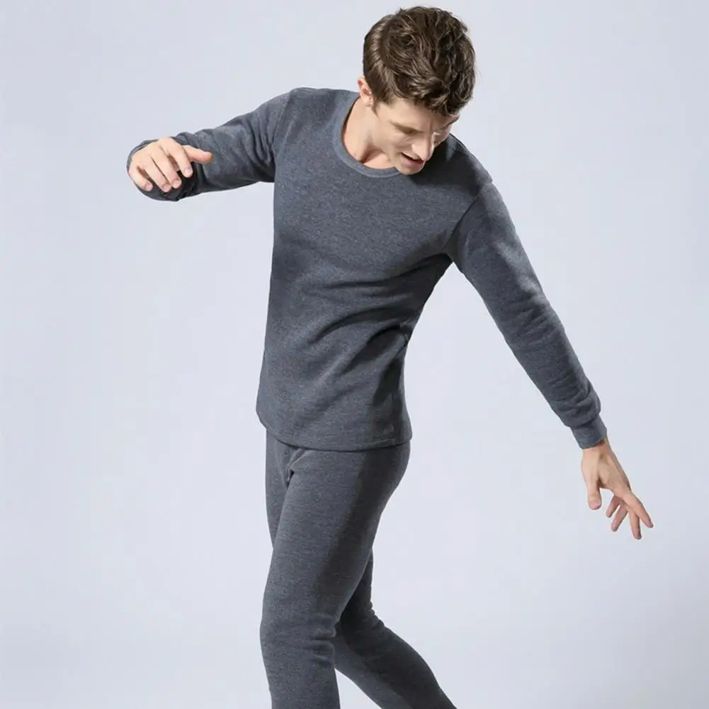 Comodo set di biancheria intima da uomo Set di biancheria intima termica invernale Pantaloni a maniche lunghe per la stagione fredda Mantieni caldo per il massimo comfort