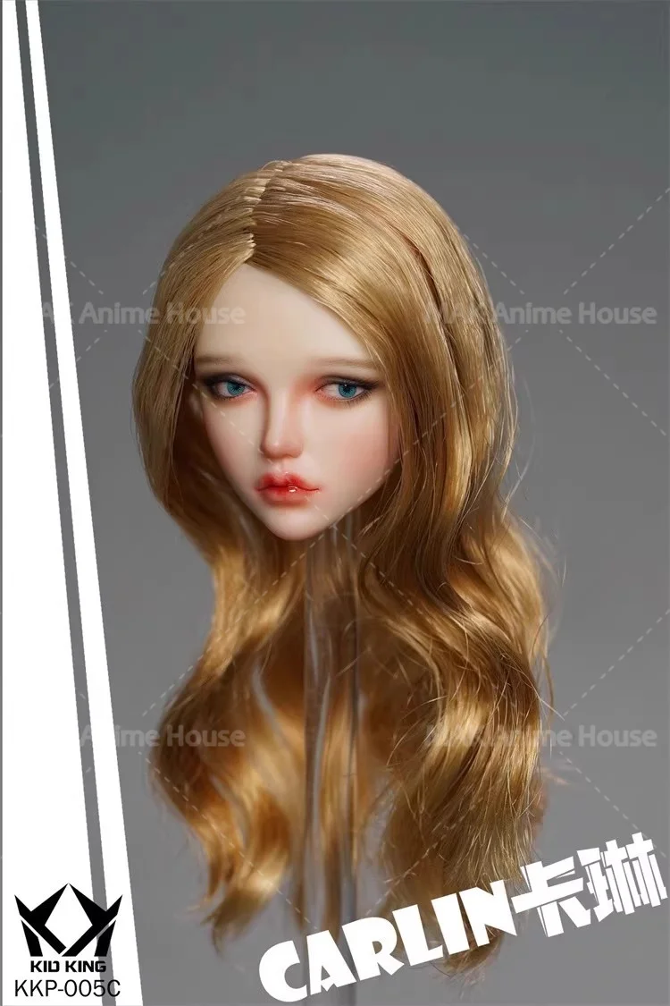طفل الملك KKP005 1/6 كارلين فتاة المنقولة عيون رئيس نحت نحت نموذج صالح 12 "الجلد شاحب أنثى الجندي عمل الشكل دمى الجسم #6