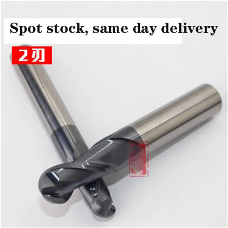 HRC45 frez trzpieniowy z węglików spiekanych 2 flet TiAlN powlekany. Wiertło z rowkiem kulowym Reg R1 R2 R3 R4 R5 R6 R7