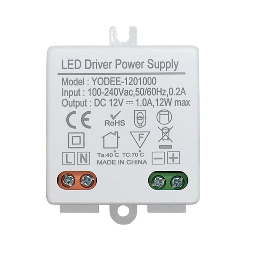 1pc Constant Voltage LED Driver PowerSupply DC 12V 10/12W Drive Power Supply AC To DC DC Output LED Power Supply Transformer