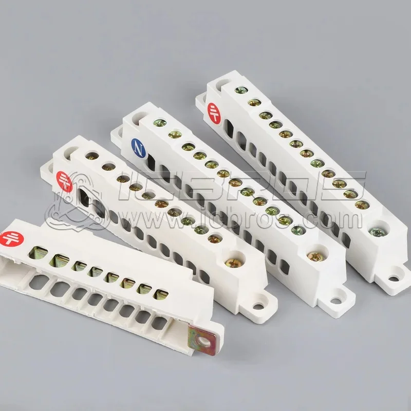 Zero 6-12 Series Terminal Copper Distribution Box, Wire BusBar, Zero Ground BusBar row 10-hole 6 HOLE 10 hole 12 holes