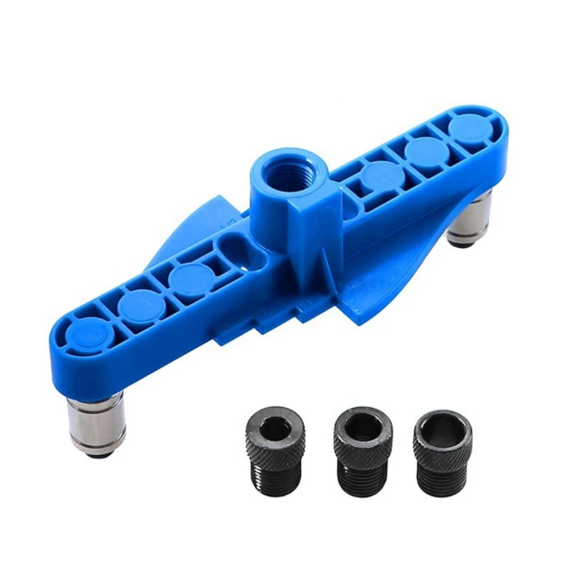 1Set 2-In-1 Straight Hole Punching Locator Sets Round Tenon Punch DIY Woodworking Tools Blue