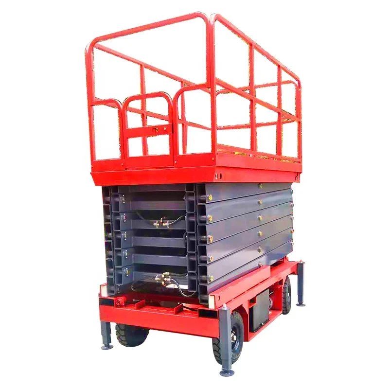 9M 500KG Capacity Mobile Hydraulic Aerial Scissor Type Lift Table Work Platform  Mobile Lift Platform