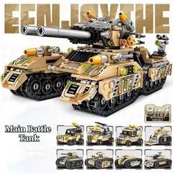 Military Tank SWAT Police Ship 8 IN 1 Building Blocks Set City Truck Brick with Policeman Construction Toys for Children Boy