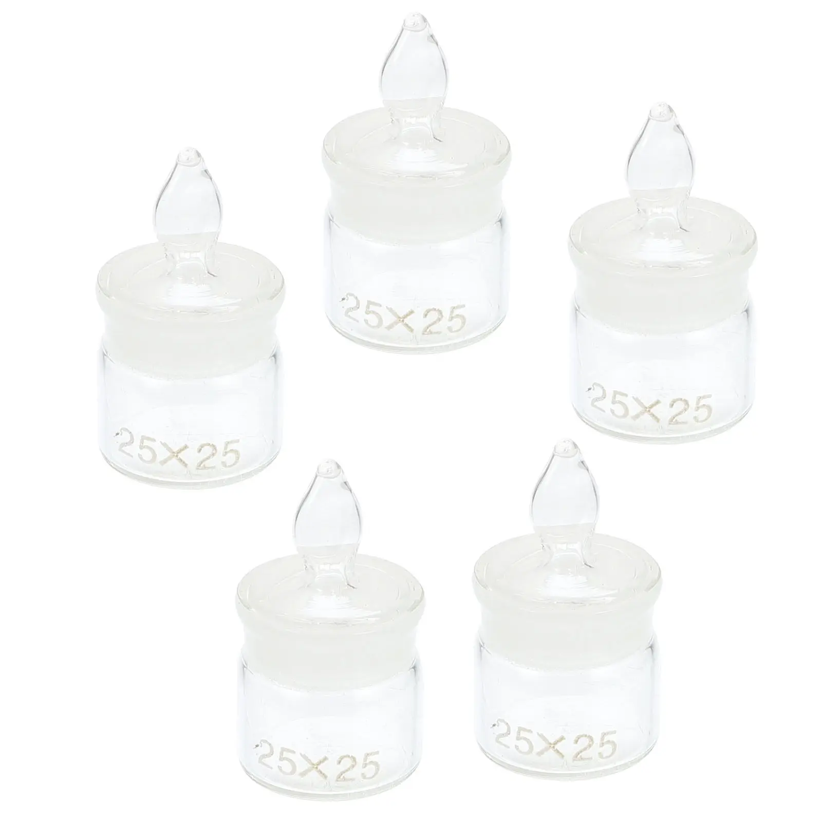 

Набор из 5 стеклянных банок для взвешивания и отбора проб, лабораторные емкости с держателем, простой и удобный дизайн для химических экспериментов и обучения