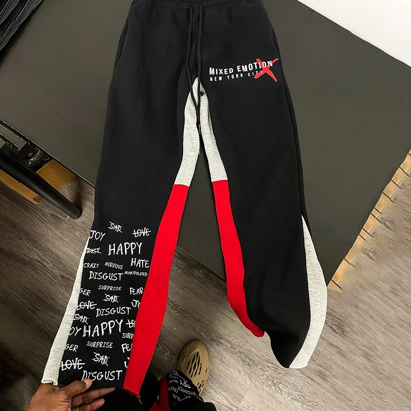 Y2k متوهج السراويل Harajuku الرجال فضفاض ثلاثية الأبعاد طباعة بنطلون Sweatpants غير رسمية منتصف الخصر رياضي الإناث الشارع الشهير الهيب هوب خمر السراويل