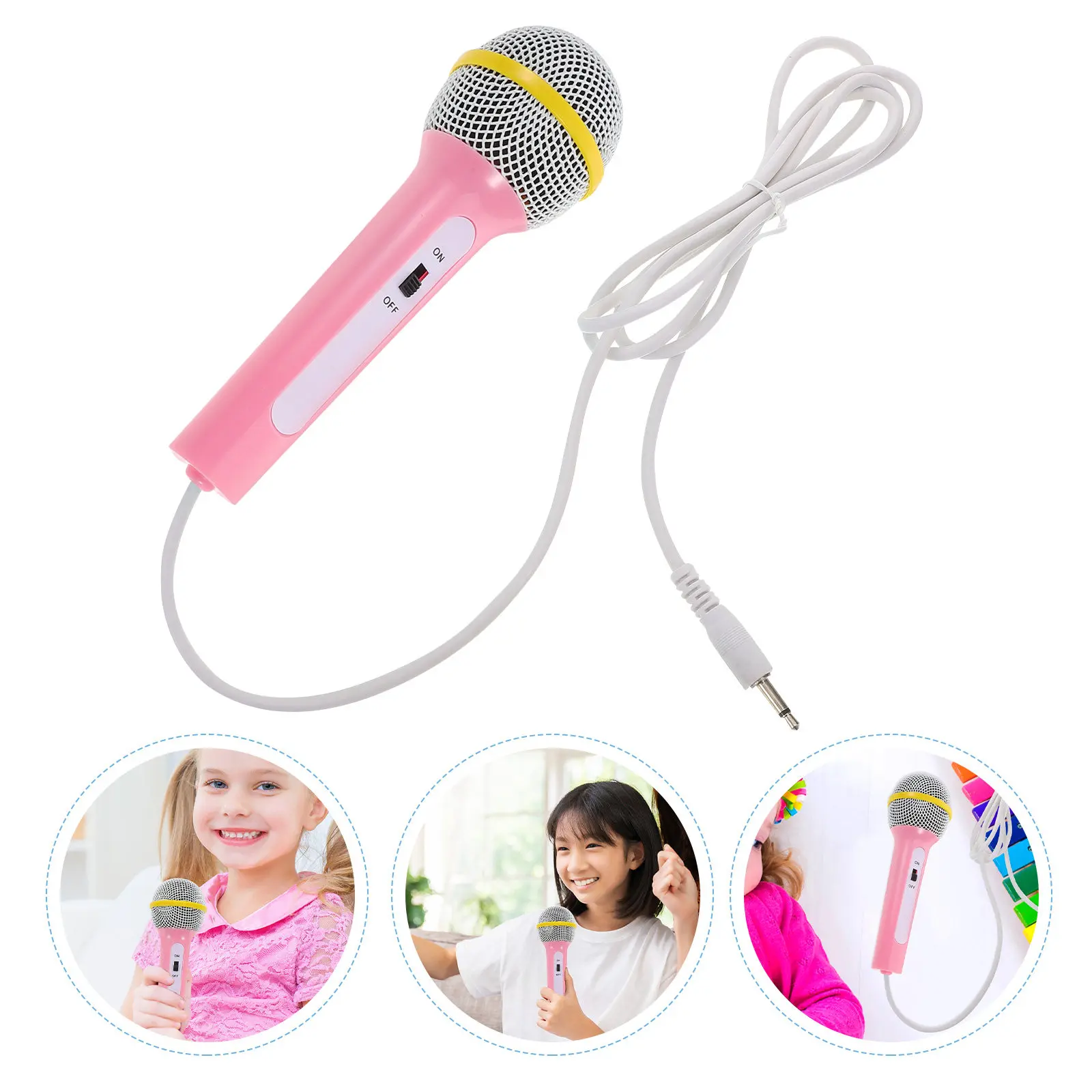 

3.5mm Kids Microphone Portable Lightweight Design for Early Education Singing Amplifying Machine Pretend Play Party Favor
