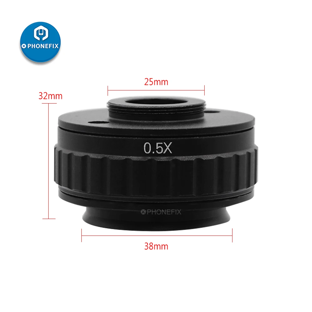 Imagem -06 - Mount Adapters Lens para Microscópio Trinocular Estéreo Instalação de Câmera Ajustável x 0.35x 0.5x Foco c
