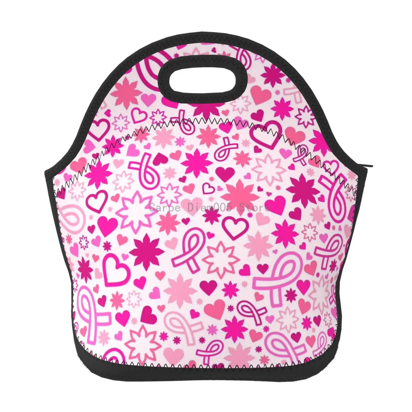 Lunchtasche zur Aufklärung über Brustkrebs für Damen und Herren, isolierte Lunchbox für Erwachsene, wiederverwendbare Lunch-Einkaufstasche für