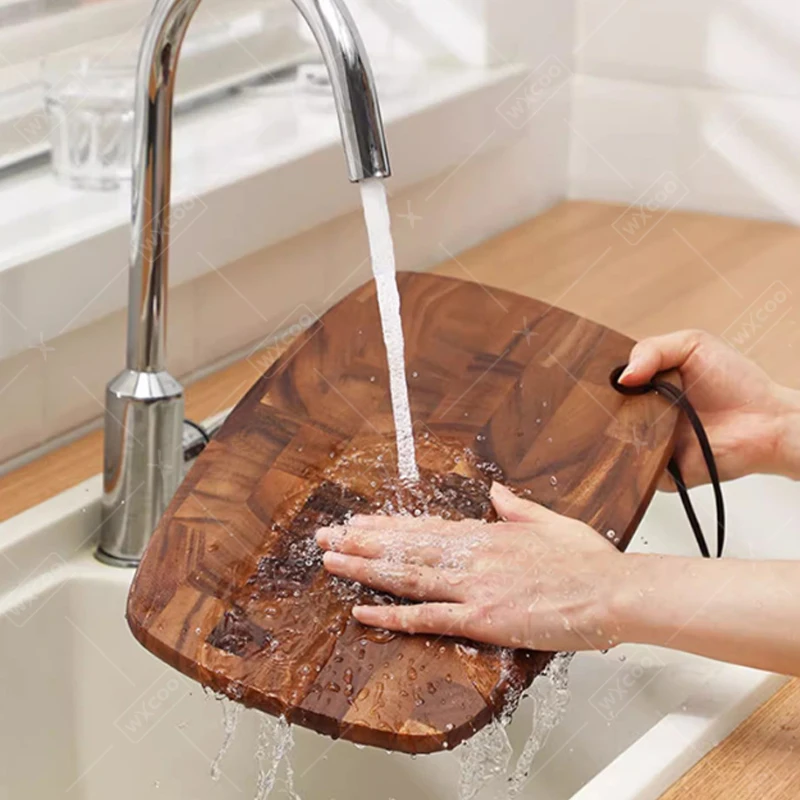 لوح تقطيع كبير لوح تقطيع خشب السنط السميك على الوجهين لوح تقطيع المطبخ لقطع لحوم الفاكهة #5