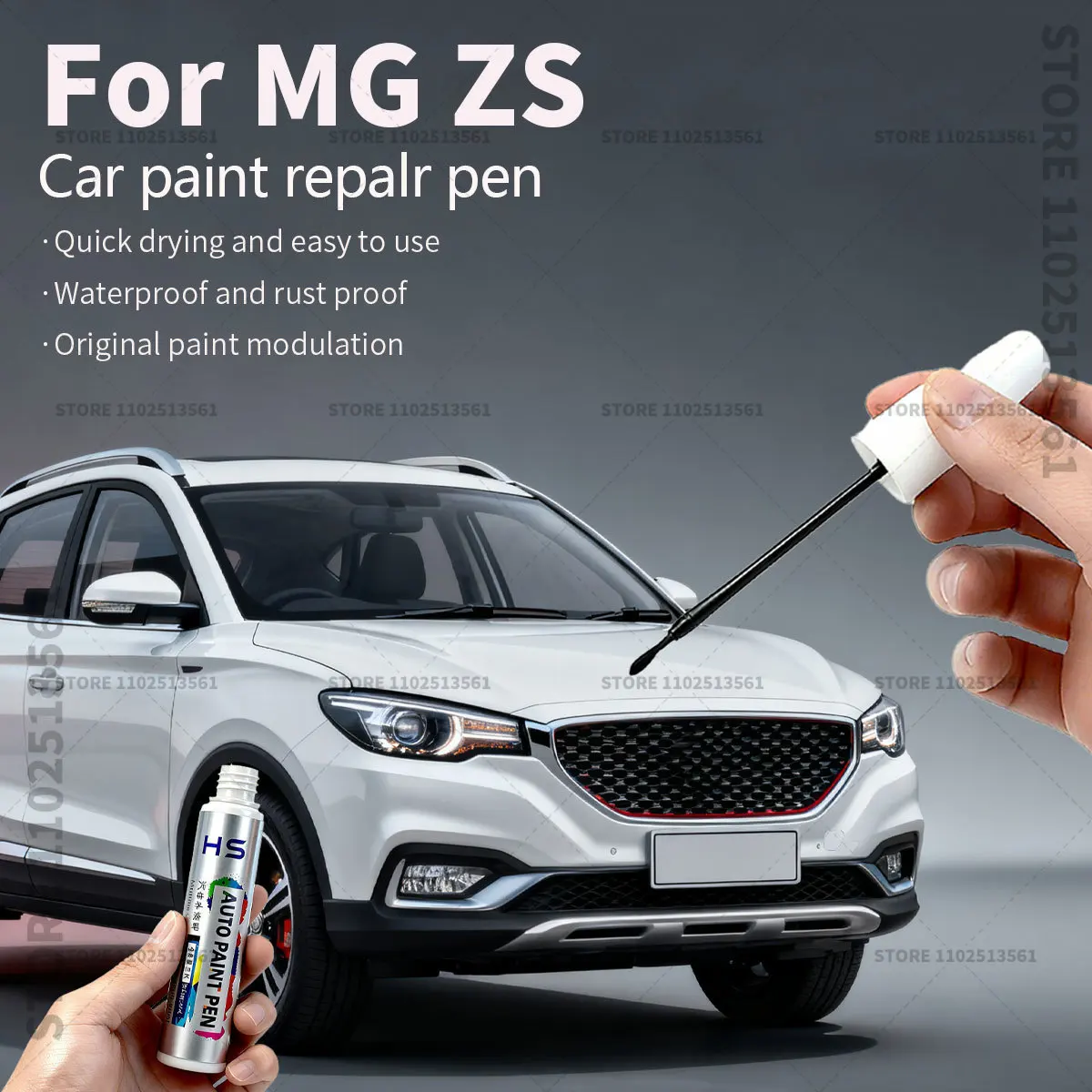 For MG ZS Car Paint Repair Pen Touch Up Scratch Remover DIY Auto Accessories White 028 Black GCY Orange NSC Red RSJ Blue 017