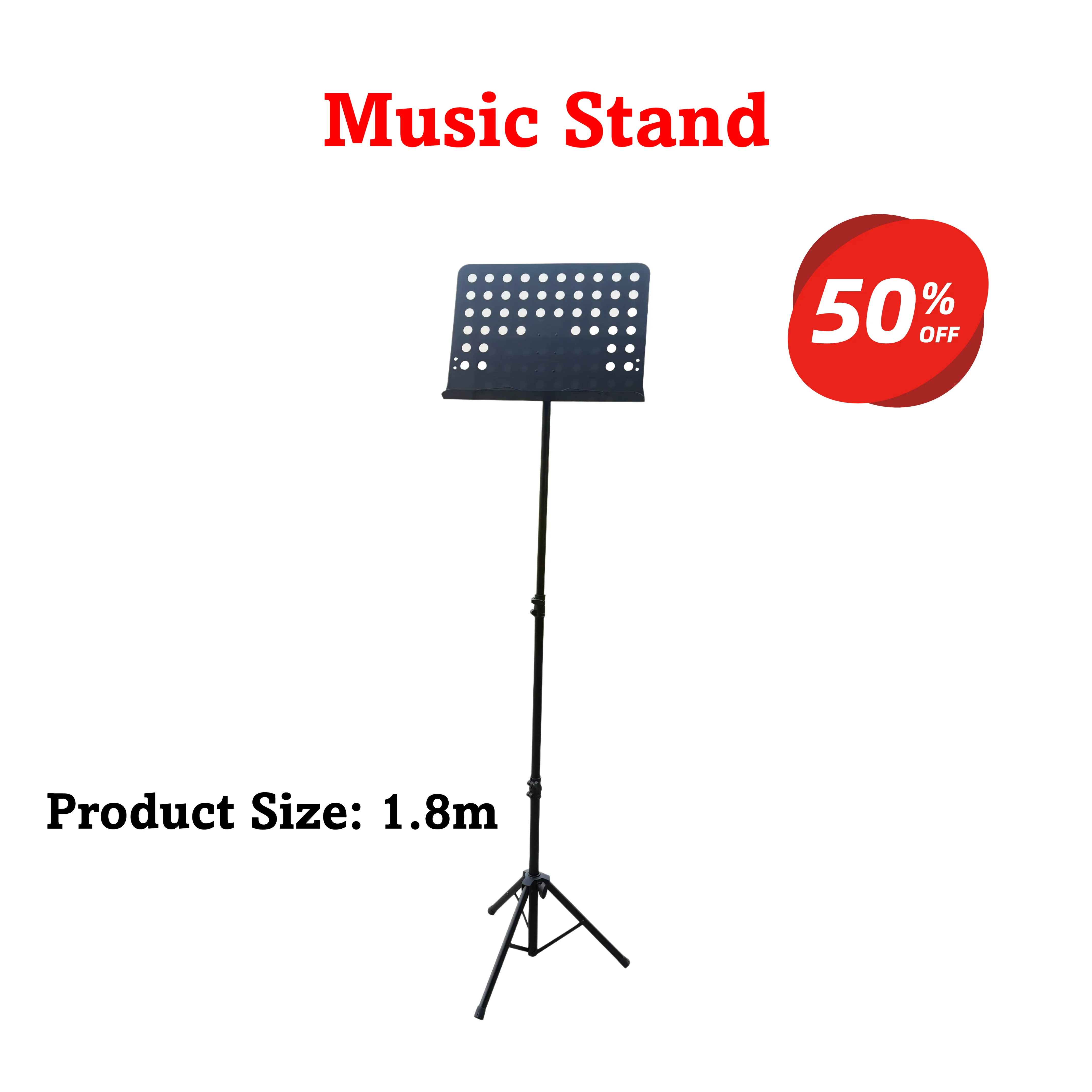 

Foldable Height-Adjustable Music Stand - Portable Holder for Guitar, Violin & Conducting Sheet Music