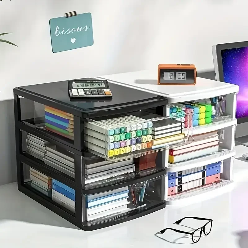 4-layer Office Accessories Organizer Boxes Storage Desk Organizers Stationery Plastic Drawer School Supplies