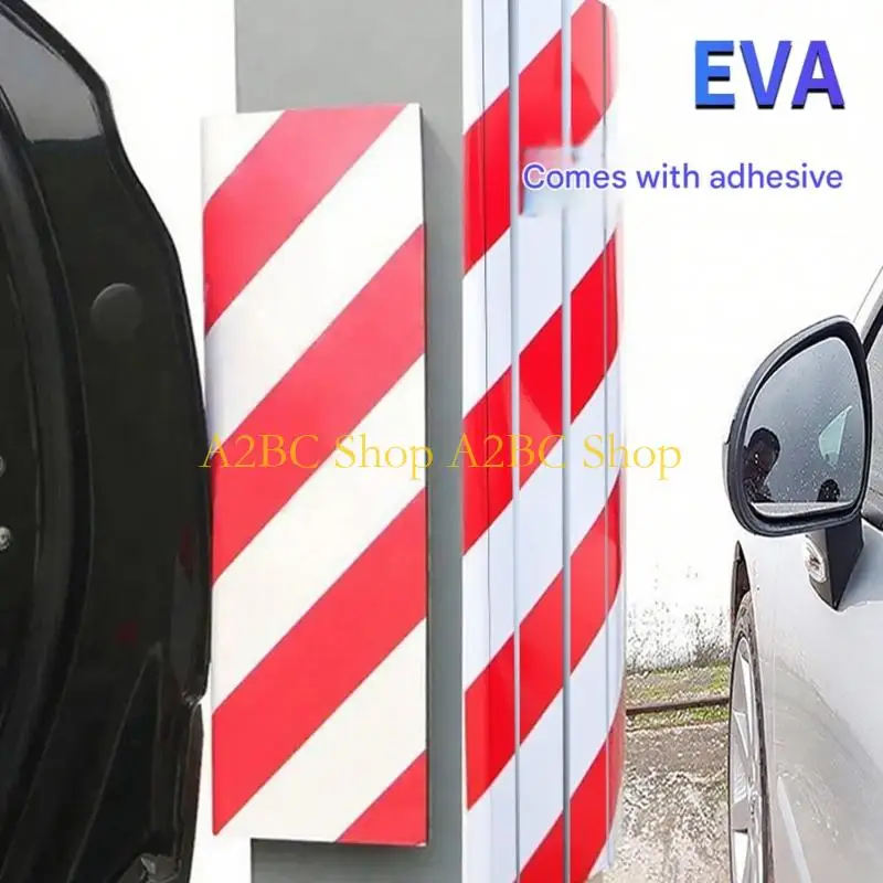 A2BC 2/4Pcs Adhesive Parking Garage Corner Protector Make Of EVA Material For Vehicle Reflective Bumper Guard