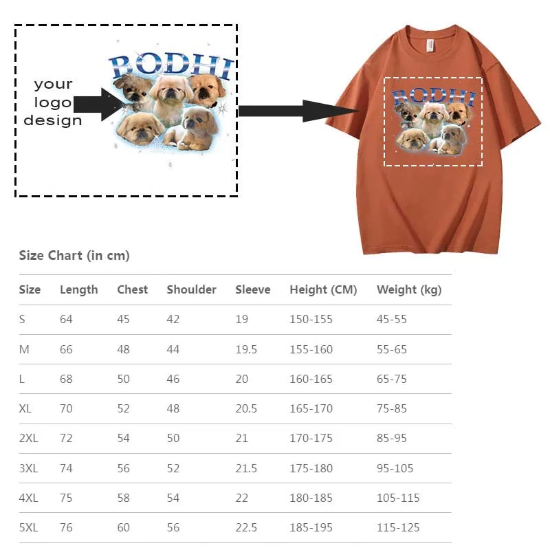 Customized LOGO Bestseller! 200GSM Heavy Cotton Tee - Free Design Printing - Highest Quality Affordable T-Shirt HM-X4 image 5