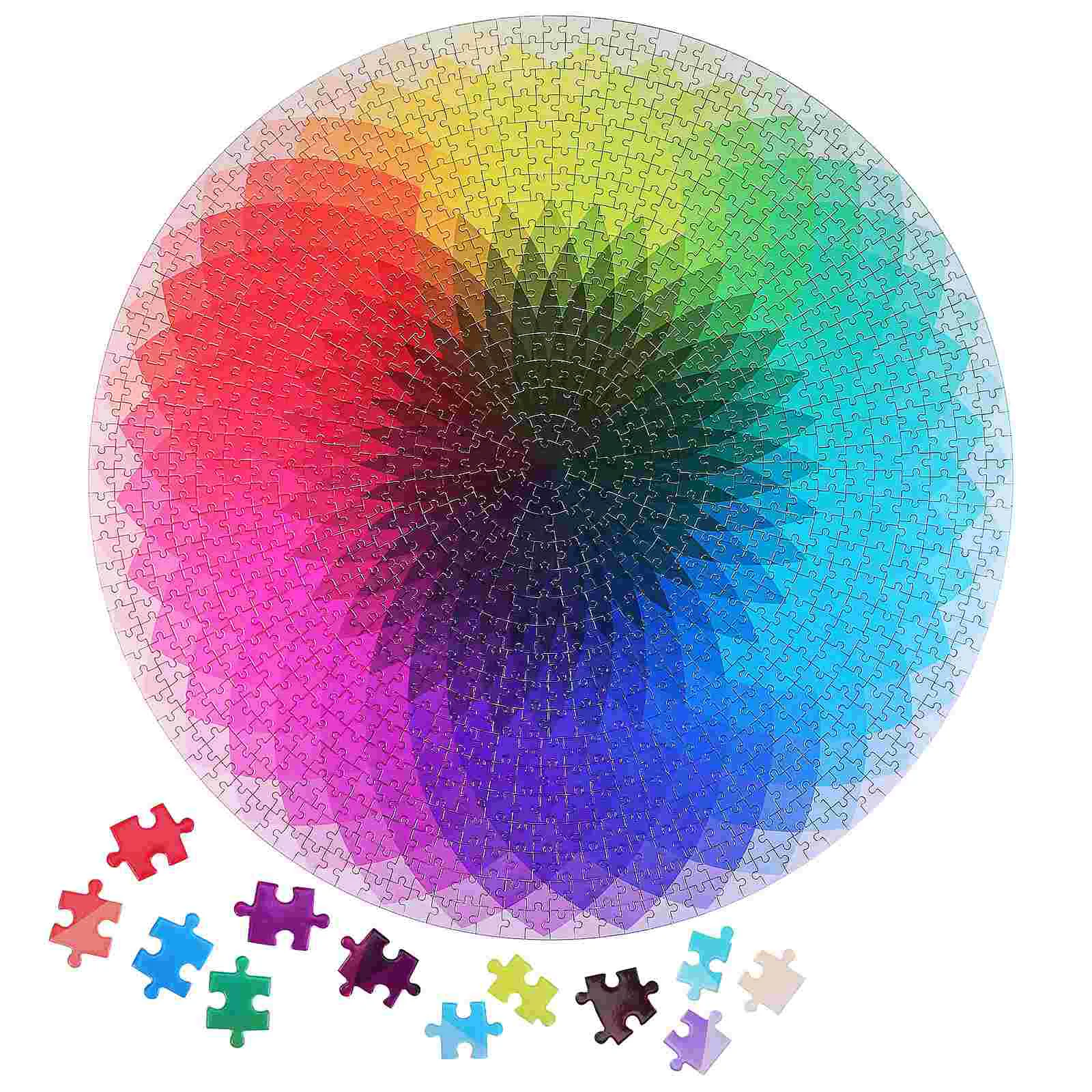 

Rainbow Puzzle Gradient Easy Puzzles for Adults Boards Color Changing Jigsaw Paper Challenging Child