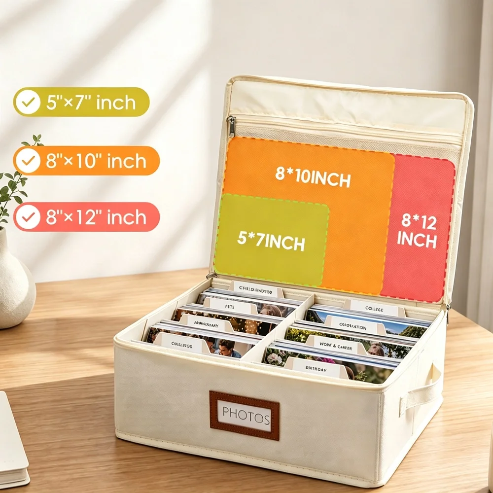 Photo Storage Box 8 Inner Sorting Cases Dustproof Photo Storage Container With/no Lock for 2000 4x6 Picture Large Photo Capacity