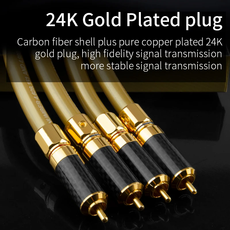 YYAUDIO 하이파이 RCA 신호 오디오 케이블, DAC TV 박스 휴대폰 컴퓨터용, 2 RCA to 2 RCA 상호 연결 케이블 5c