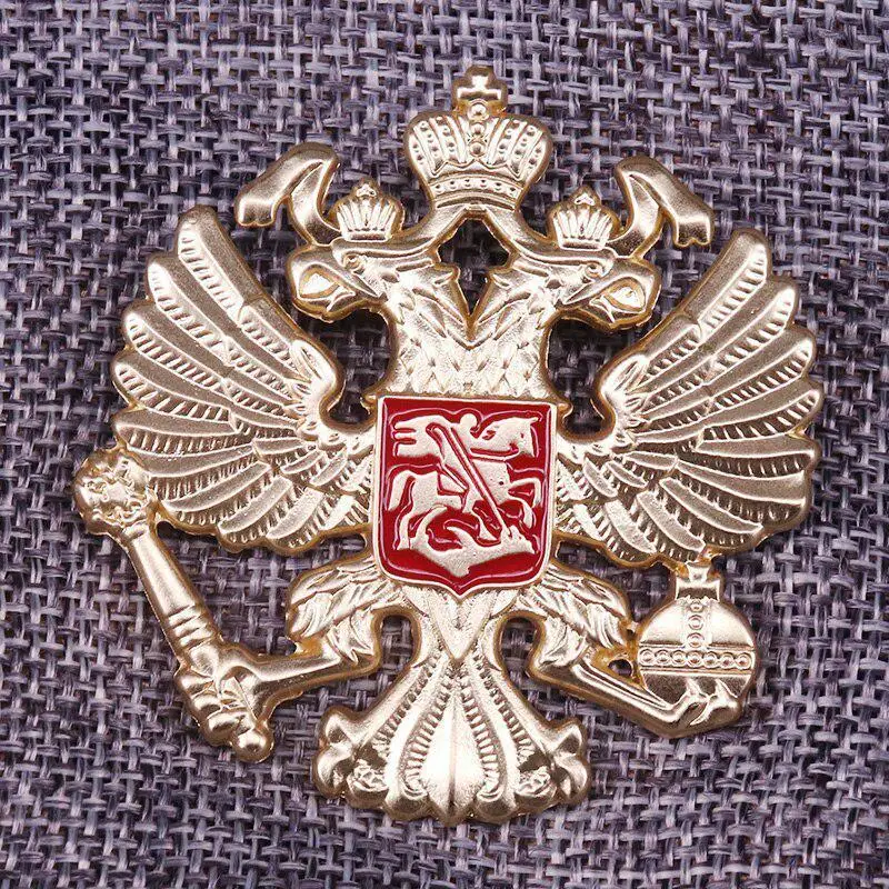 1Pc Retro Men's Double Headed Eagle Brooch Alloy Animal Pin Fashion Accessory Men's Jewelry Gift