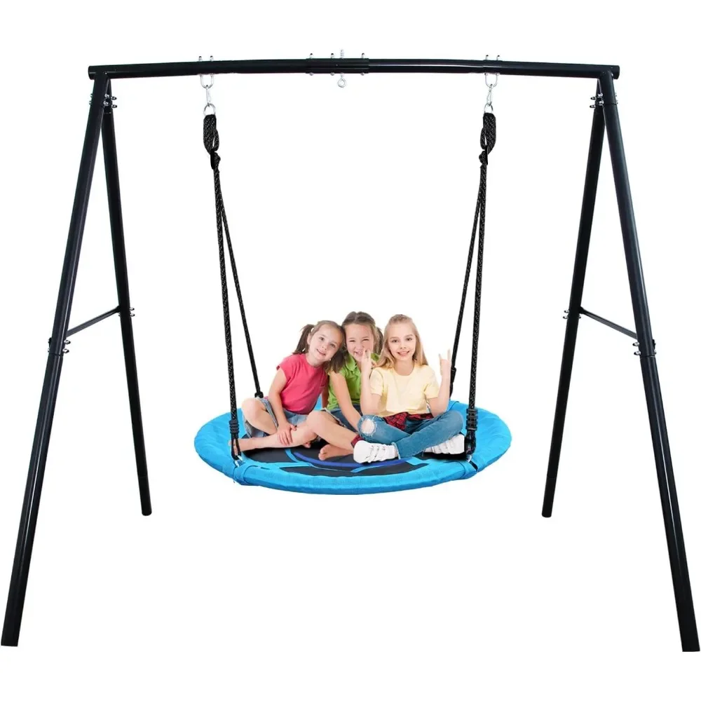 440 pound swing set with 40 inch disc tree swing and heavy-duty A-frame metal swing frame