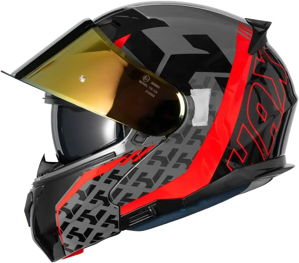 (ミディアム) Amatista モジュラー フリップアップ デュアル バイザー オートバイ ヘルメット - DOT/ECE 承認、軽量、快適、スタイリッシュなヘルメット f