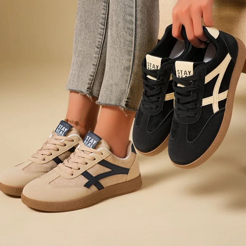 Women's Comfortable Color Blocking Sneakers 2026 New Spring and Autumn Women Casual Fashionable Shallow Mouth Vulcanized Shoes
