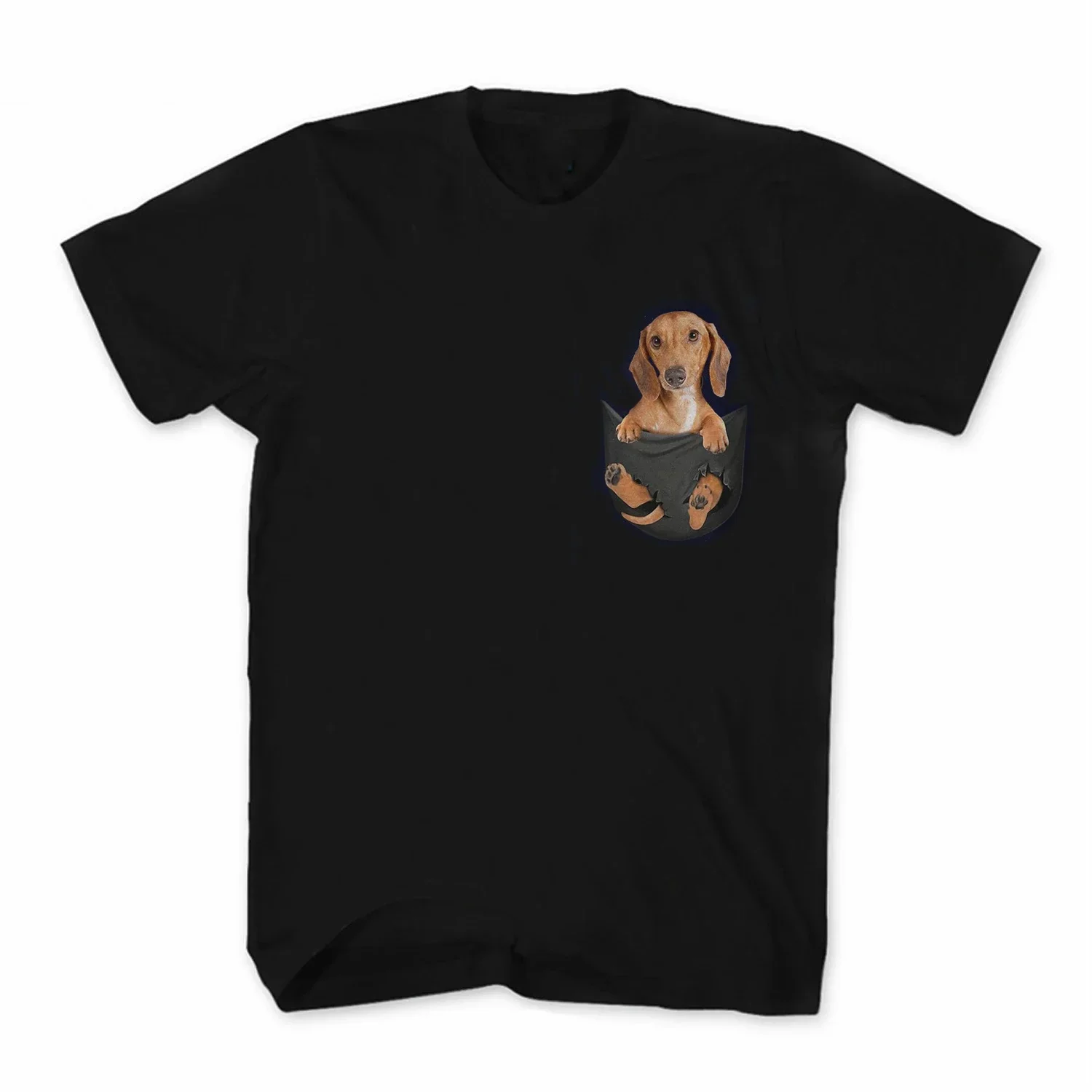 

Funny Dachshund Dog in Pocket Dog Lovers Gift T-Shirt 100% Cotton O-Neck Short Sleeve Summer Casual Mens T-shirt Size S-3XL