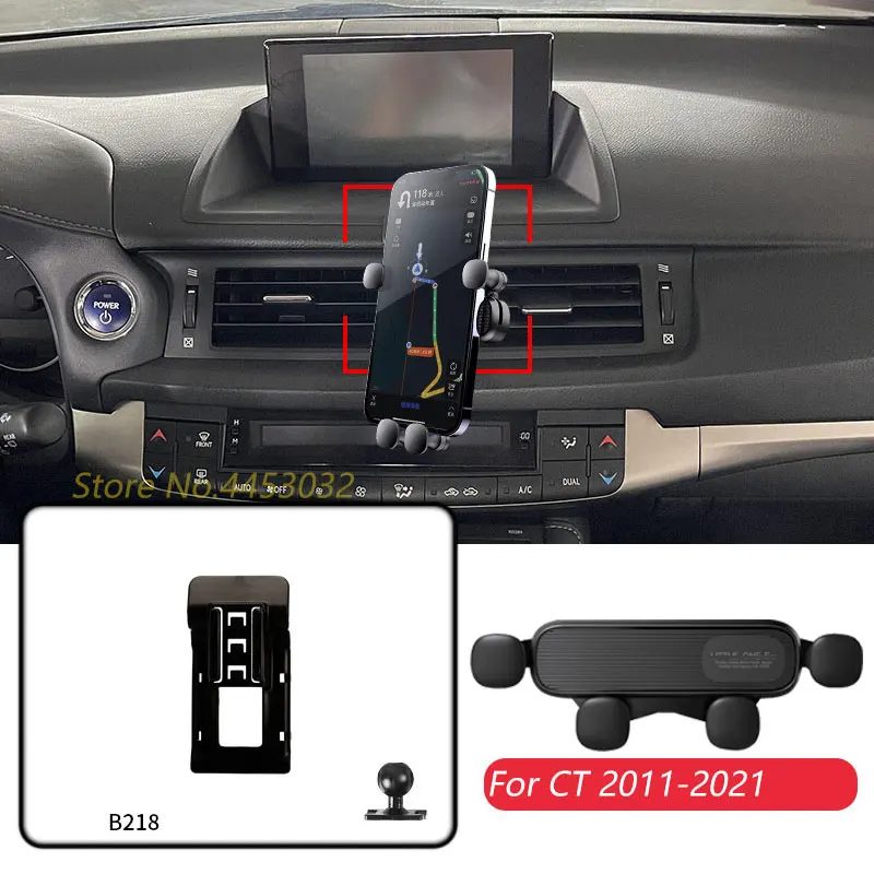 Car Phone Mount For Lexus CT ct200h 2011-2021 Gravity Auto-Clamping Phone Stand with Base Horizontal Bracket Accessories