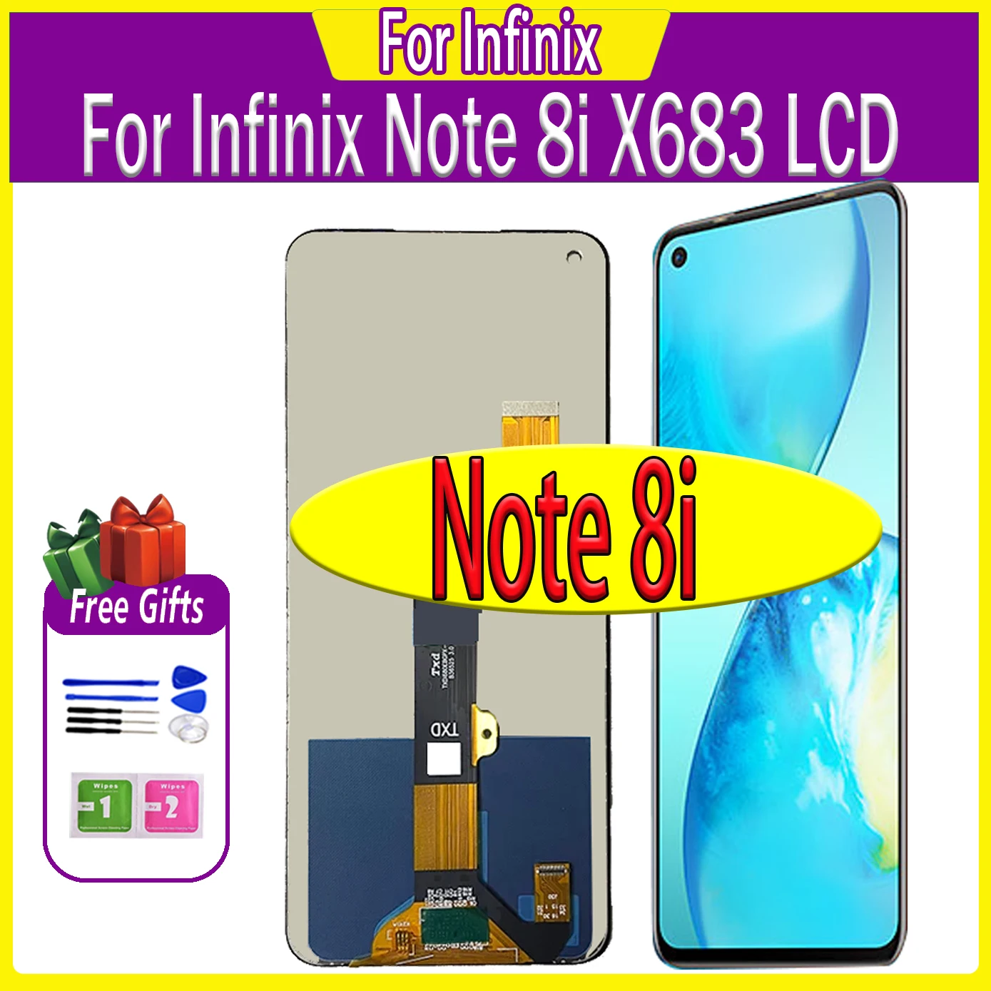 

LCD 6.78"For Infinix Note 8i LCD X683 Display Touch Screen Note8i X683B LCD Repair Parts Digitizer Assembly