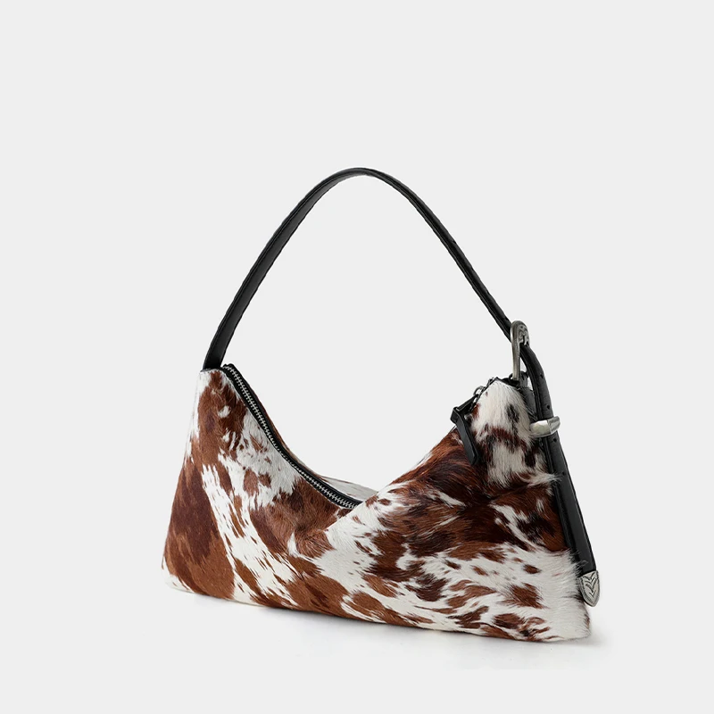 

Personalized Vintage Underarm Bag Designer Ponyhair Leather Handbag Leopard Print Shoulder Bag Fashion Brand Commuter Bag Wallet