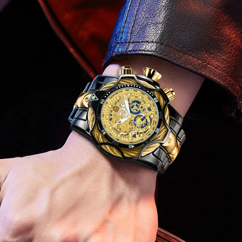 Popular Large Dial Watch for Men, Fashionable and Stylish, Cool Street Style, Trendy Men's Wristwatch, Best-Selling Watch Clown Series with a High-End Feel, Fashionable for Students and Teenagers, Korean Version, Ideal for Gift Giving