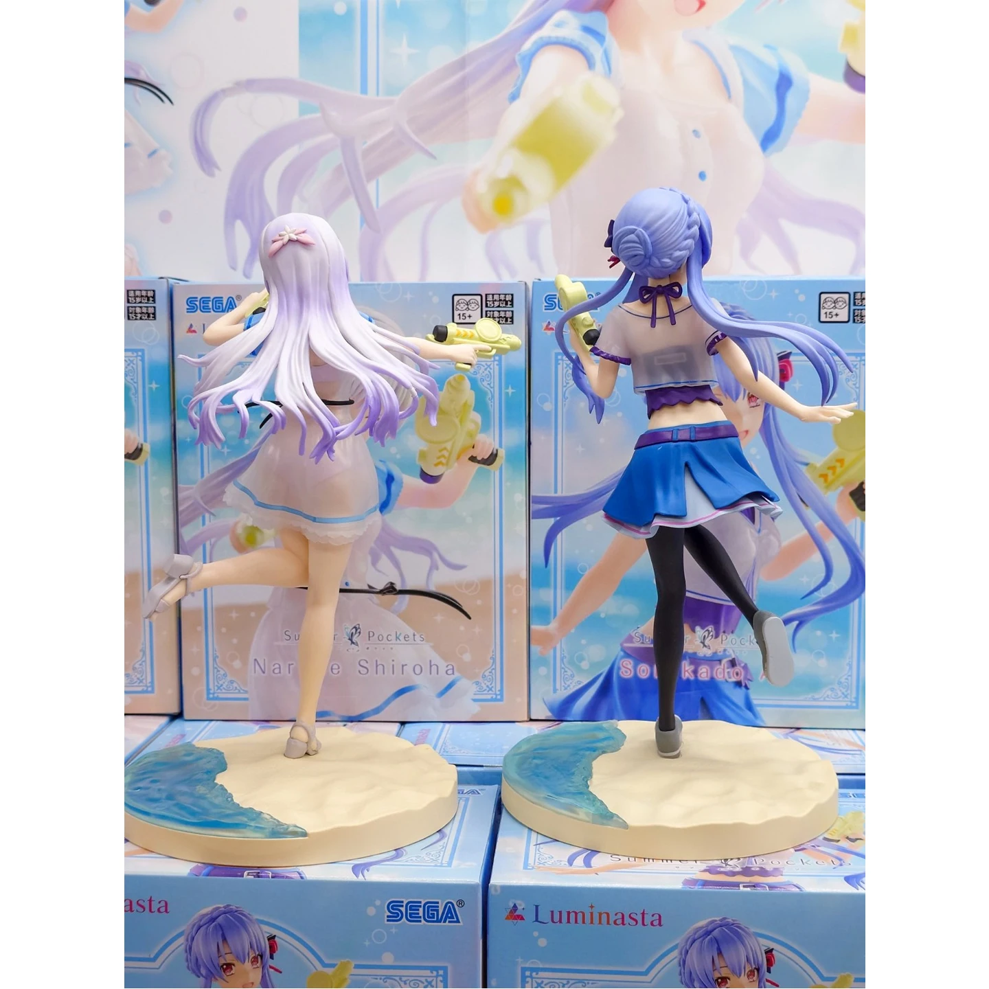 ฟิกเกอร์อนิเมะ SEGA Luminasta Summer Pockets นารุเสะ ชิโรฮะ โซราคาโดะ อาโอ ของเล่นสะสมน่ารัก ของขวัญ