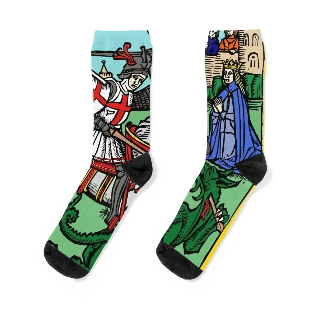 

St George - Patron Saint of England Socks happy Thermal man winter Men's Antiskid soccer Men's Socks Luxury Women's