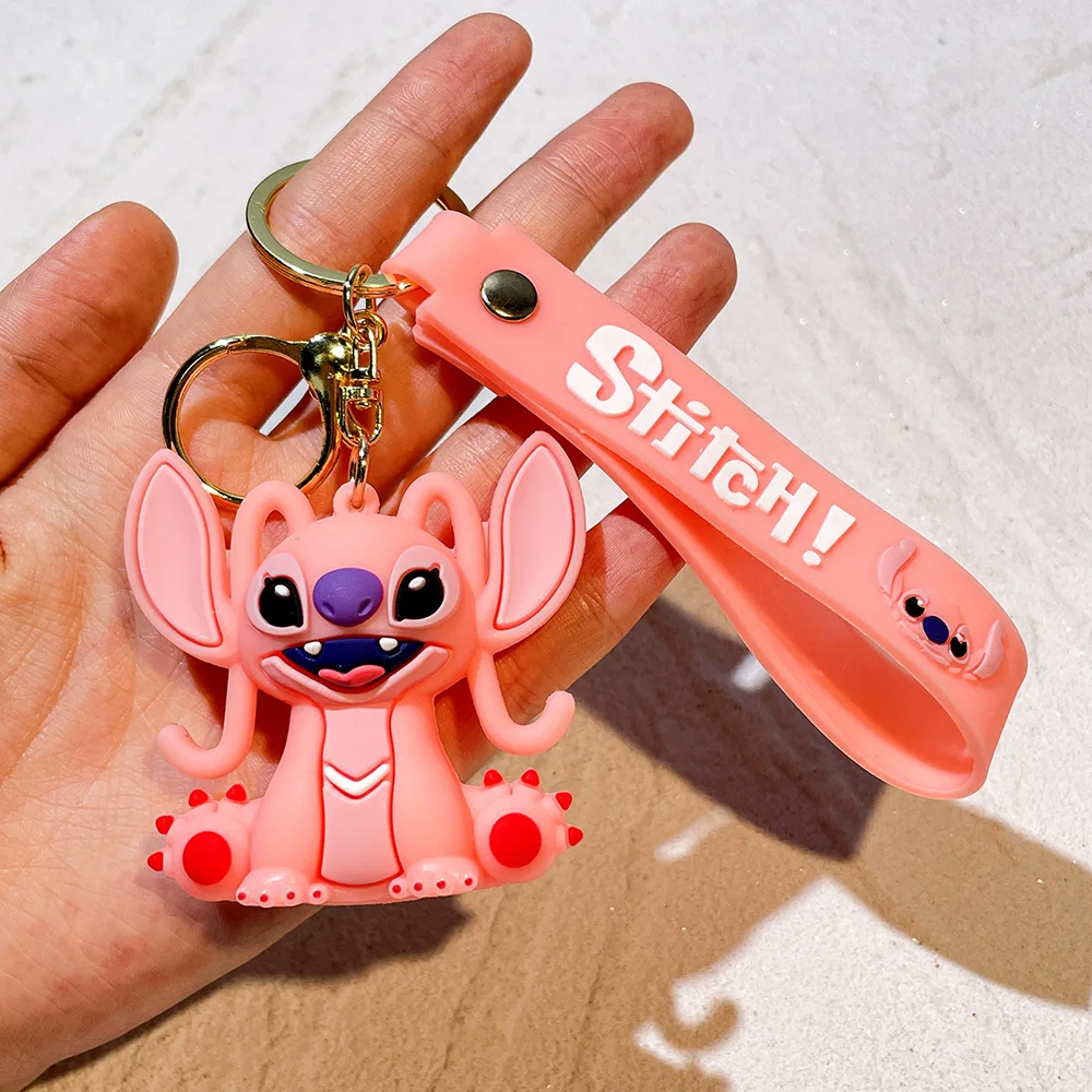 1/6pcs Lilo & Stitch Speelgoed Sleutelhanger Anime Stitch Cartoon Sleutelhanger Zoete Engel Keychians Vrouwen Auto Sleutelhanger meisje Verjaardagscadeau