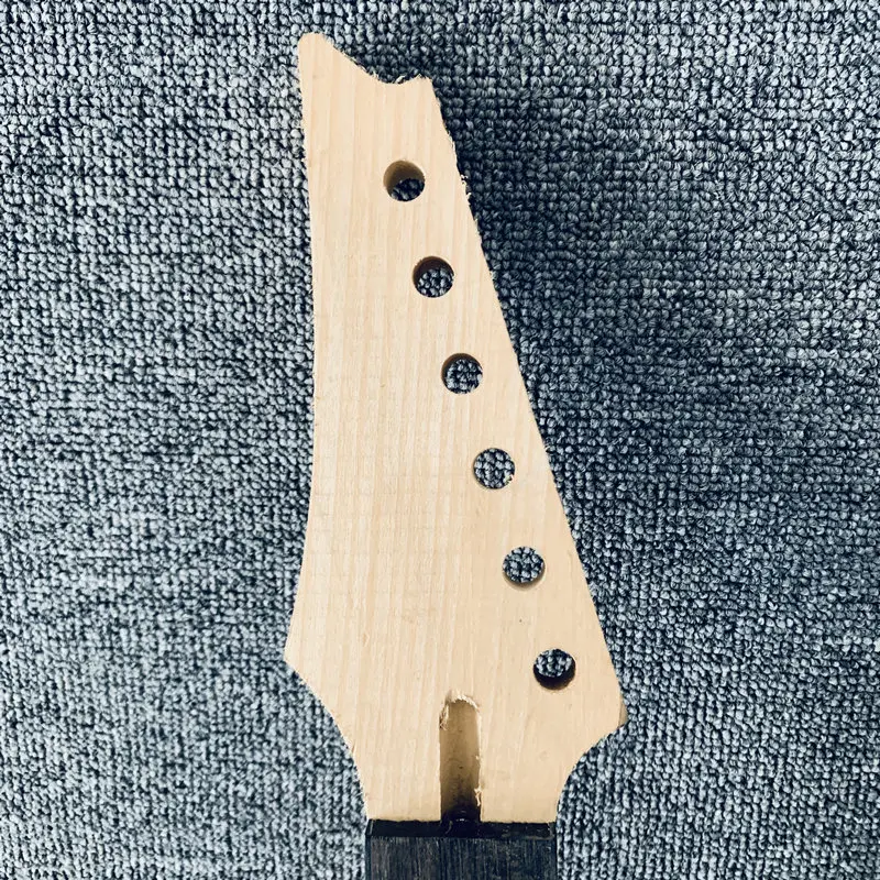 IN775 Reversed Headstock Right Hand Semi Finishing Tremolo Model 6 String Electric Guitar Neck No Frets No Paints for DIY Damage