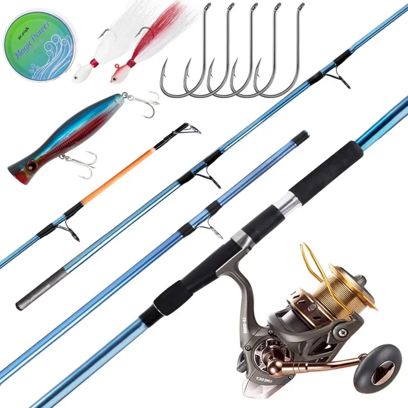 

QDr.Fish and Combos Saltwater Combo 12ft Rod 10000 Fishing Reel Offshore Inshore Surf Ca