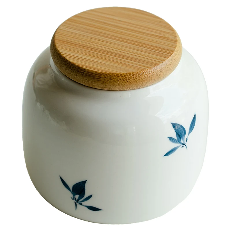 Pure Hand-painted Butterfly Orchid Ceramic Jar, Creative Tea Warehouse, Household Storage, Moisture-Proof Jar, Sealed Jar