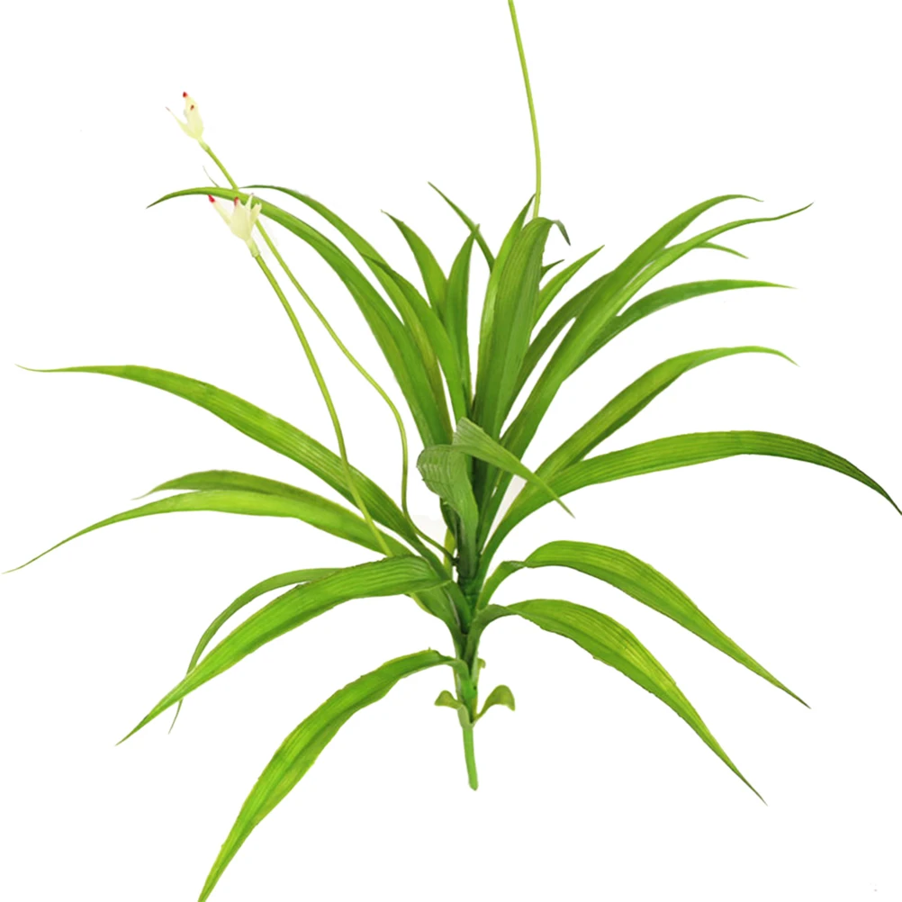 

Artificial Orchid Plants Faux Green Leaves Simulated Spider Plant For Home Garden Wedding Party Decoration Office Tropical