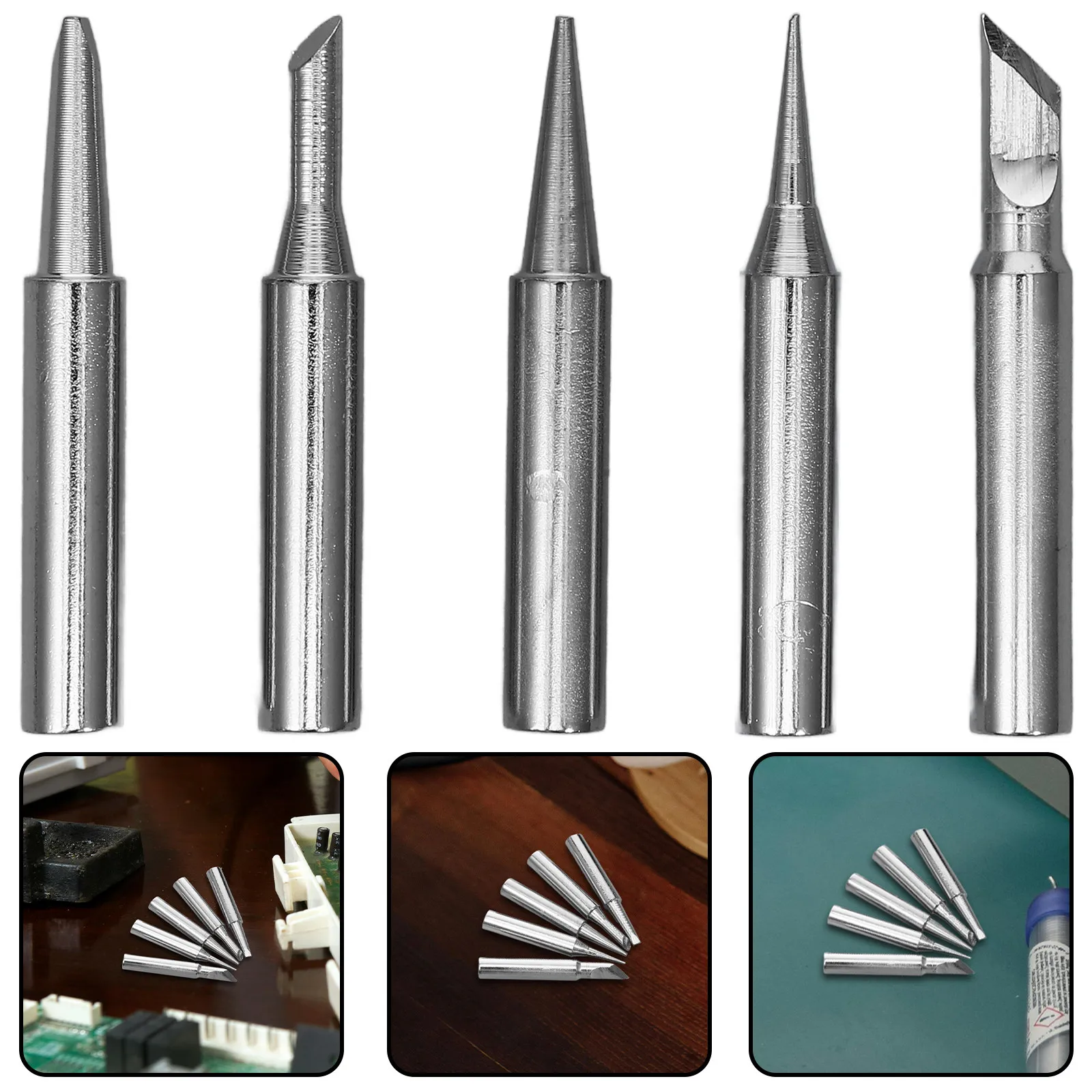 5pcs Soldering Iron Tip Set – Corrosion-Resistant, High-Heat Transfer for Precise Delicate Soldering